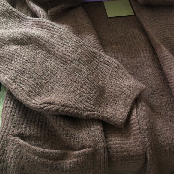 Soft Fur Open Cardigan- BRICK - Picture 8 of 8